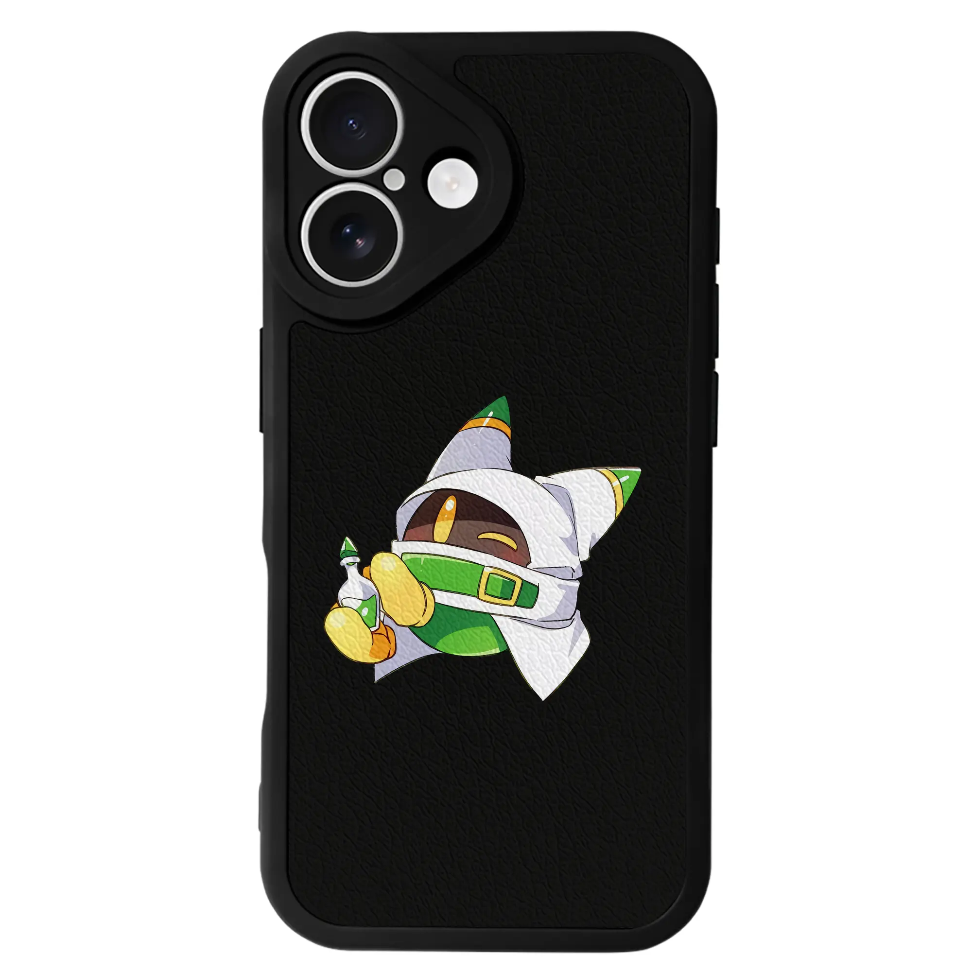 星のカービィ グッズ マホロア - IPhone 16シリーズ対応 ・ シリコンスマホケース ・ レザー調 ・ 高精度フィット ・ 耐衝撃 ・ ワイヤレス充電対応 ・ 精密カット